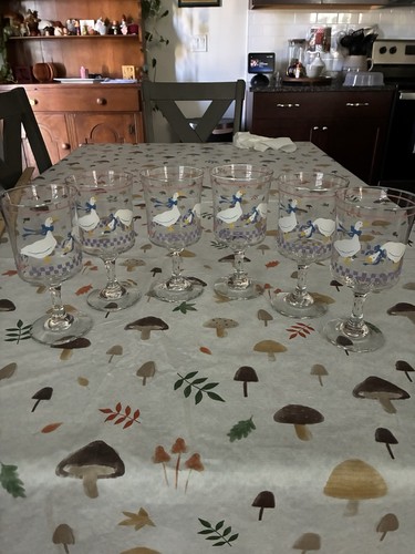 Libby country geese stemware - geese,